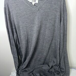 Joseph Abboud Charcoal 100% Merino Wool V-Neck Sweater